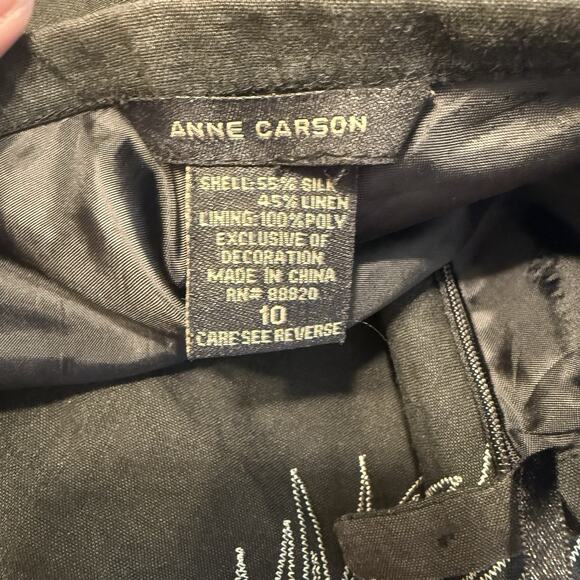 VTG Anne Carson Skirt Sz 10 Silk Linen Embroidered Sequins Festival Fairygrunge - Picture 11 of 15